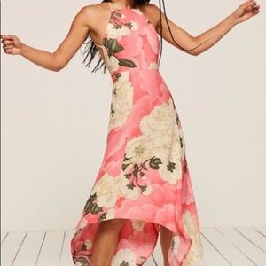Reformation Pink and Cream High Low Sundress